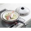 Yoshikawa Steamer for Frying Pans, Fits 28-30cm Frying Pans, Steaming Plate, Made in Japan, Stainless Steel, Easy Steaming on Frying Pan, Steaming Pla