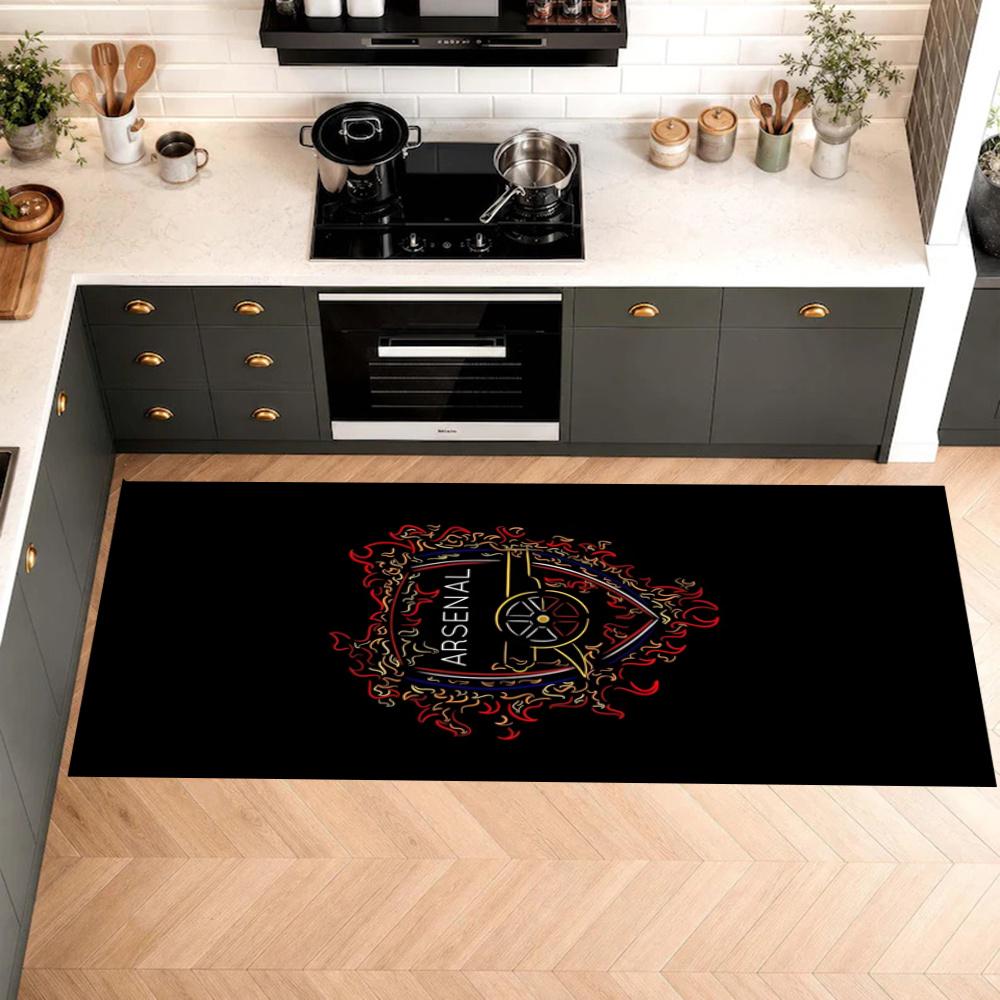 Arsenal Kitchen Floor Mat Long Strip Mat Antislip Machine Washable Suitable For Bathrooms Laundries Home Decoration Carpets