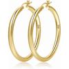4mm Thick Gold Chunky Earrings Steling Silver Post Hoops Earrings For Women Hollow Tube Hoops Earrings Thick Gold Hoop Earrings Hypoallergenic