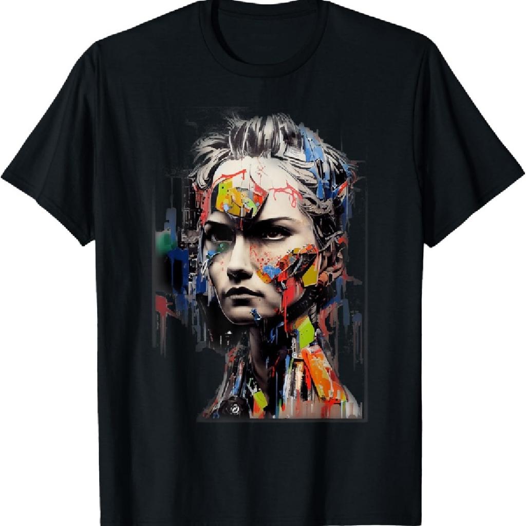 Graffiti Art Of Futuristic Cyberpunk Machine Elaborate T-Shirt