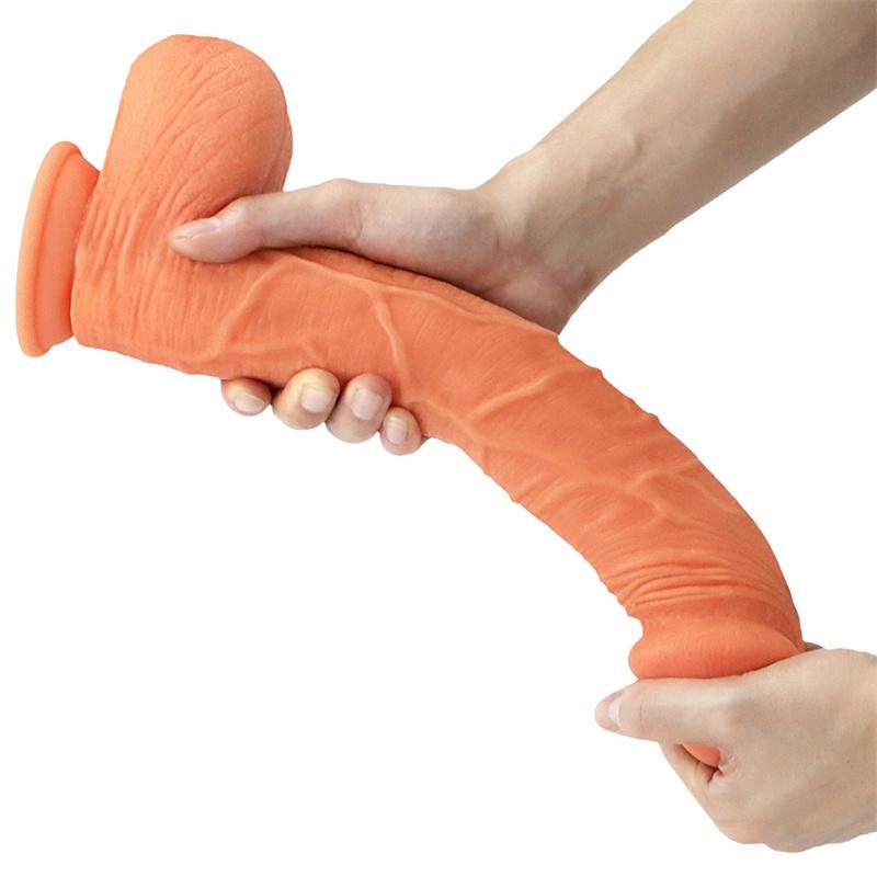 Women's Oversized Dildo Silicone Sucker Manual Double Layer Oversized 35cm Super Soft Adult Products