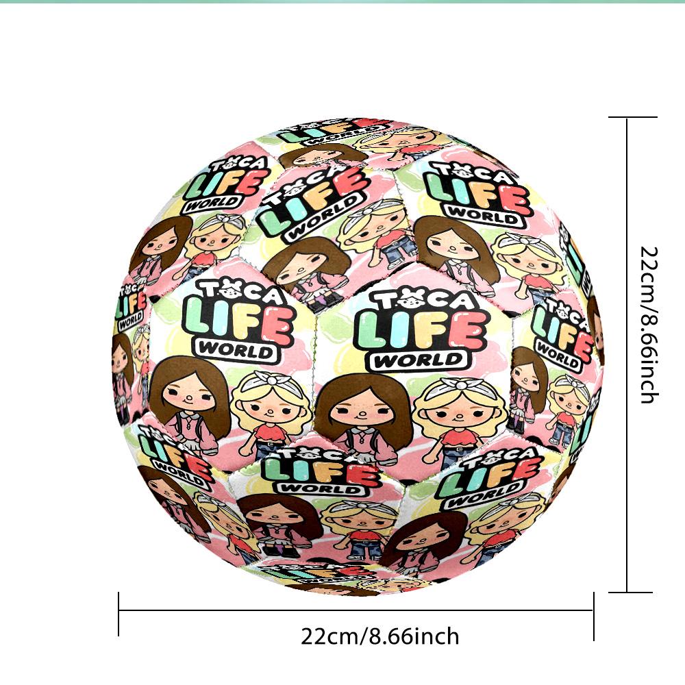 Toca Boca Game Characters In Grid Soccer Ball Size 5 Soccer Ball, Machine-stitched, Durable, Suitable for Training and Matches Fan Gift