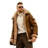 Men's Large Size Frosted Fleece Version Composite Leather Jacket Thick Coat Coat