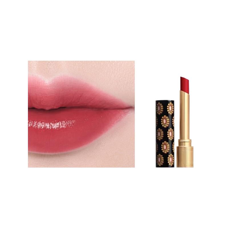 Gucci Блеск для губ Gem Lips Цветная помада-глазурь Кремовая увлажняющая помада в тонкой упаковке Цветной стеклянный блеск для губ Косметика #508 Диана Янтарный без подарочной упаковки