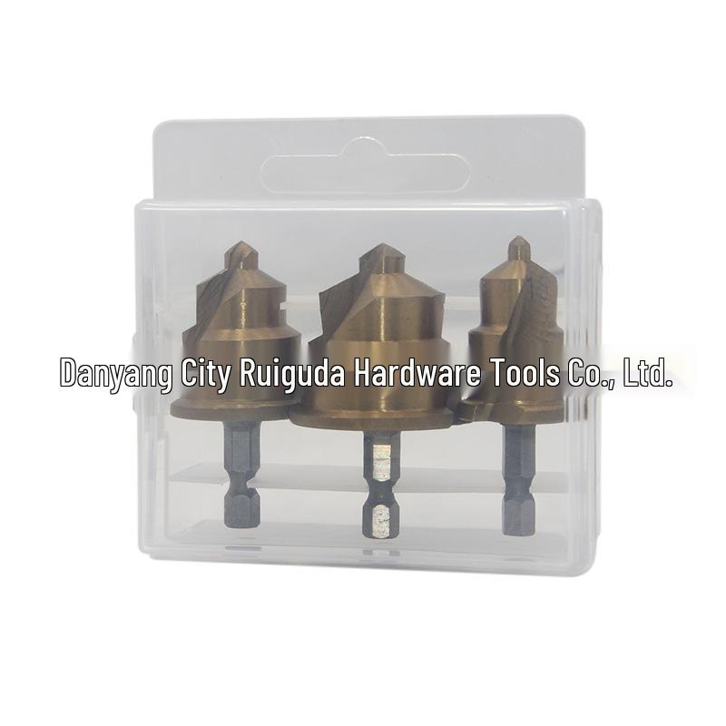 PPR Titanium-Coated 3-Flute Hex Shank Hole Opener Drill, Sizes 20/25/32mm for Plumbing and Pipe Expansion