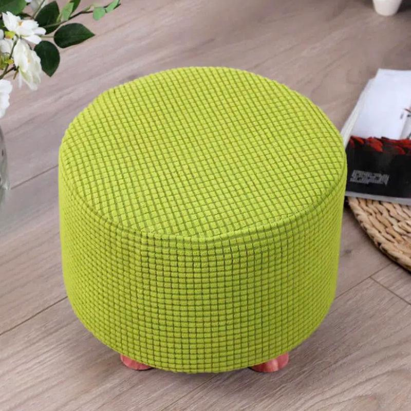 1 шт. Круглый чехол на сиденье Эластичный протектор Мягкий пуф Табурет Съемный фланелевый чехол для табурета Подставка для ног