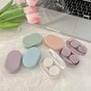Сплошной цвет, коробка для контактных линз для девочек, чехол для линз, женский портативный милый чехол для очков, держатель, набор инструментов для ухода за глазами, набор контейнеров