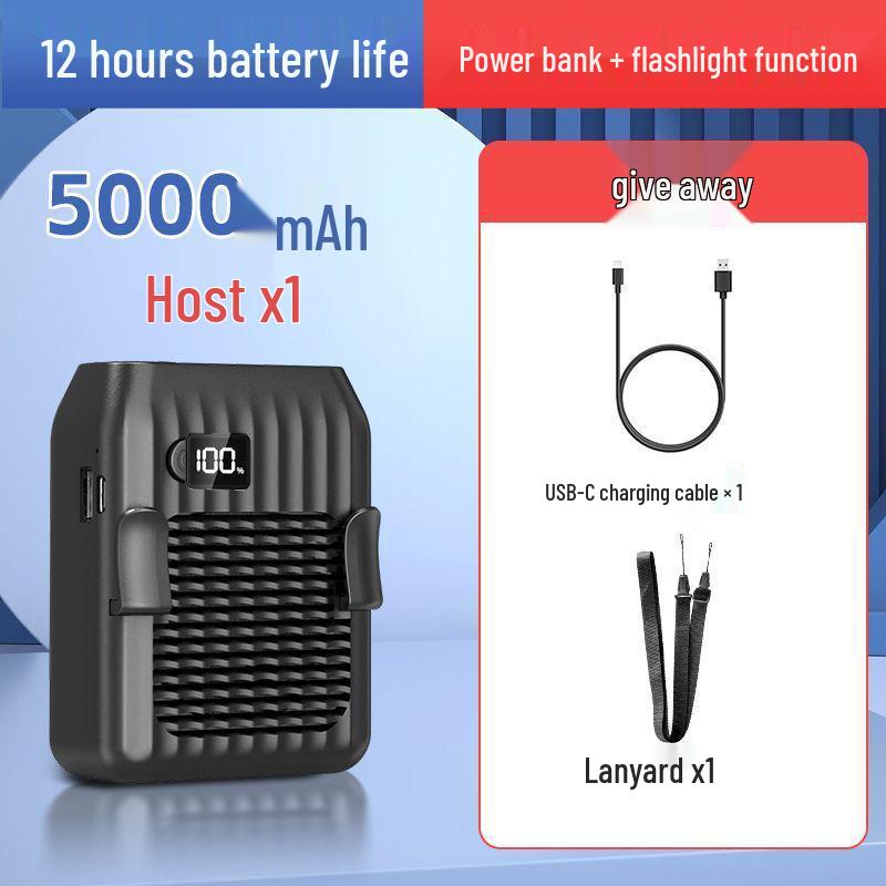 Y1L Waist & Handheld USB Portable Fan: Strong Wind Cooling for Outdoor, Food Delivery, Construction