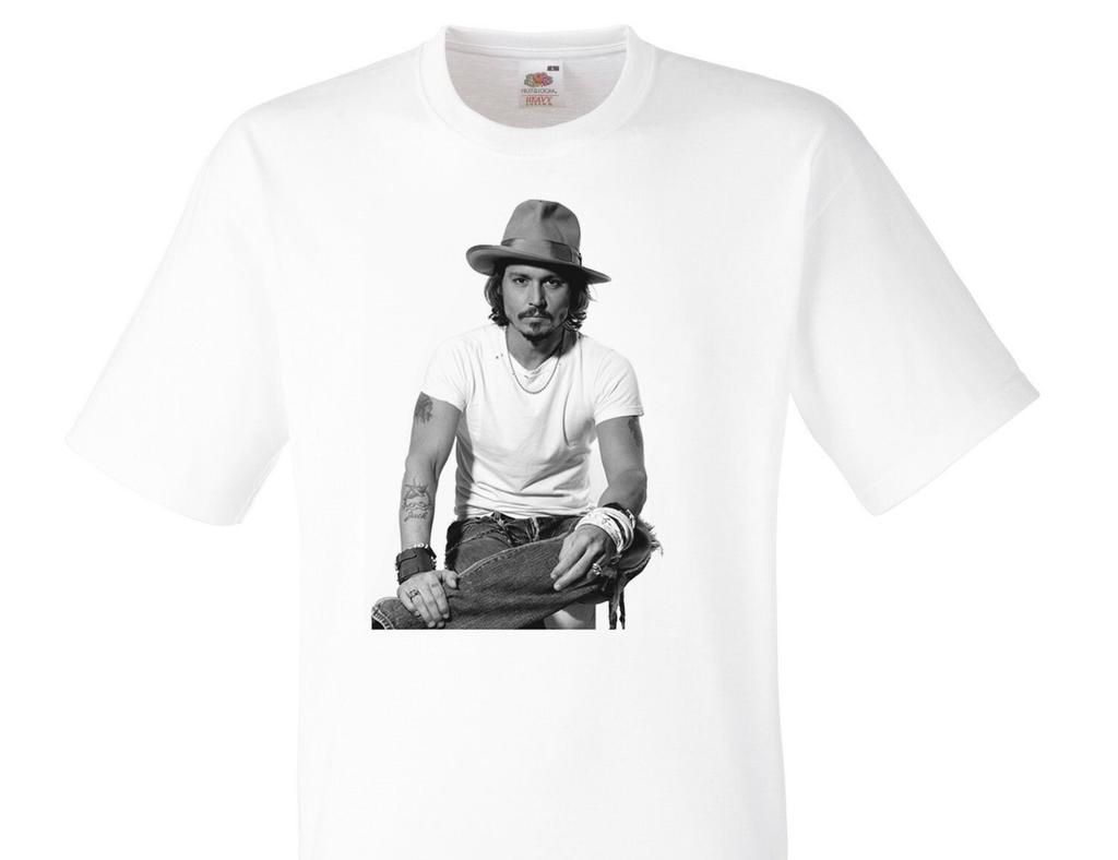 Johnny Depp White Fun T-shirt 011