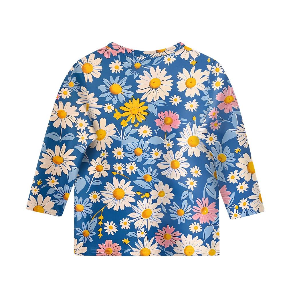 Детская футболка с рукавом 3/4, повседневная футболка с принтом, круглый вырез, блузка-пуловер