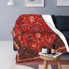 Red Persian Blanket Flannel Spring Autumn Portable Super Soft Throw Blanket for Bed Office Quilt