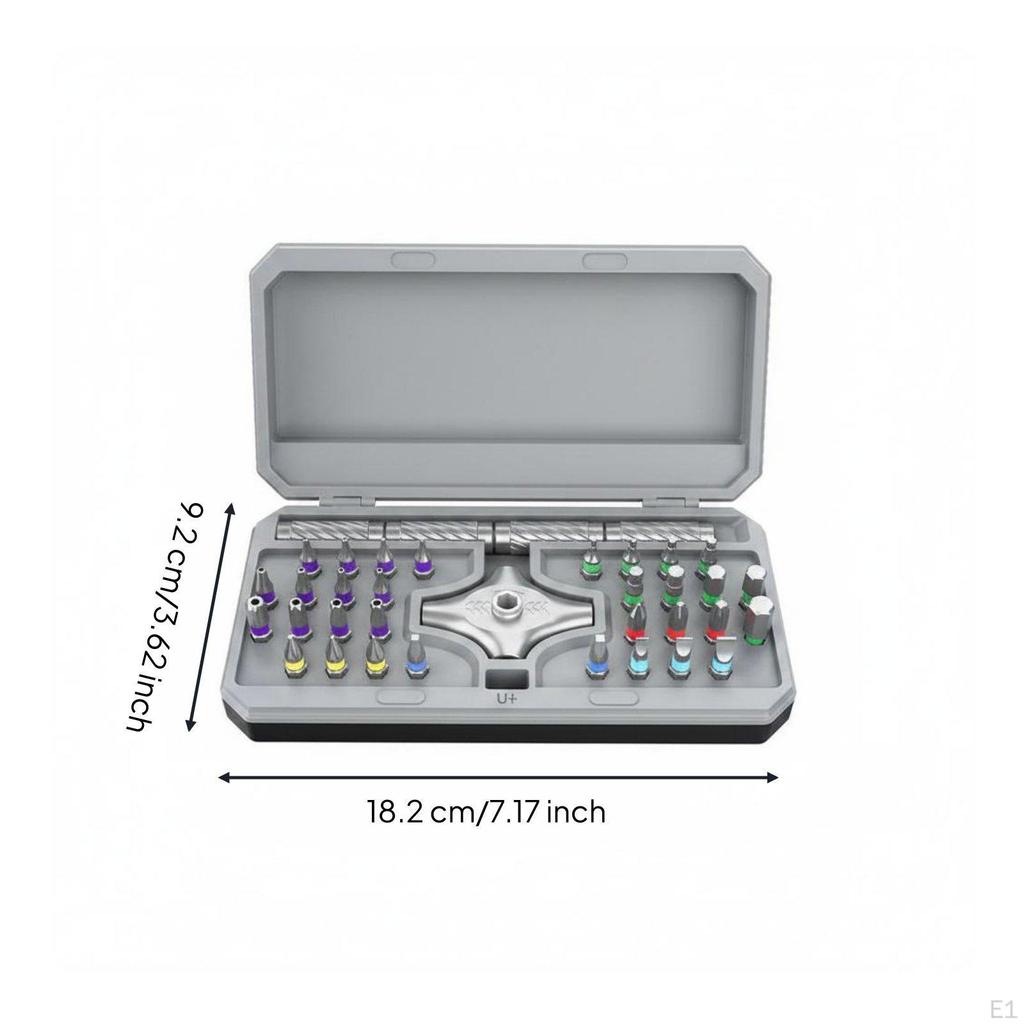 34 in 1 Screwdriver Set Portable Multi Bit Ratchet Compact Manual Wrench for