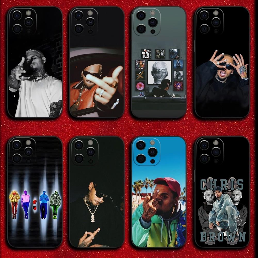Чехол для телефона рэпера из США Крис Браун для iPhone 16,15,14,13,12,11,Pro,X,XS,Max,XR,Plus,Mini Мягкий черный чехол