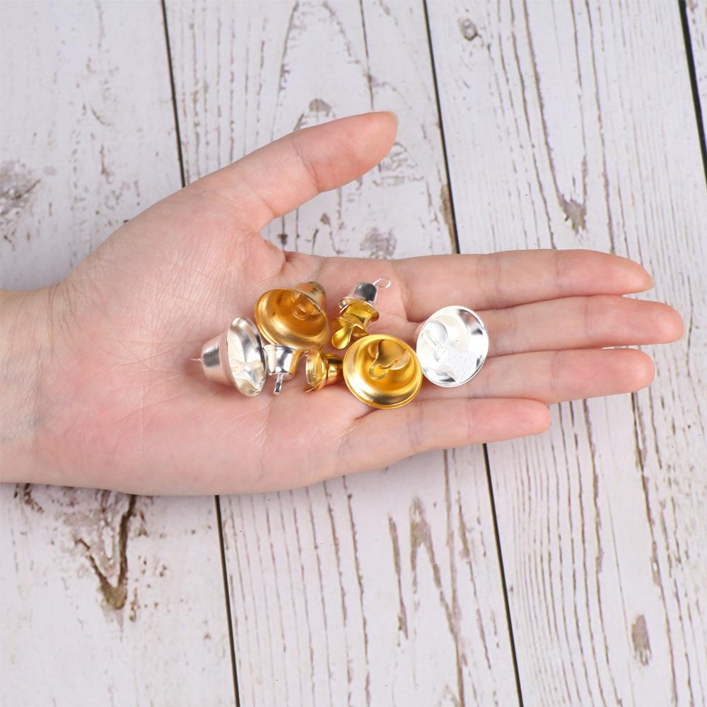 1-2cm Mini Metal Jingle Bells Gold Silver Pet Collar Charms DIY Craft Wedding Christmas Decoration Accessories