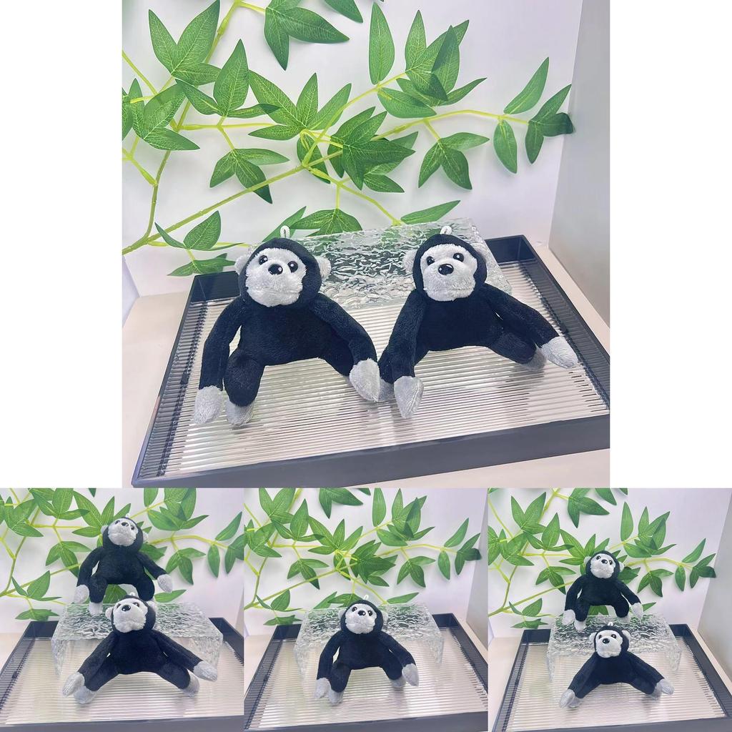 Милая плюшевая игрушка брелок Черная горилла Забавный мультяшный аксессуар для украшения сумки