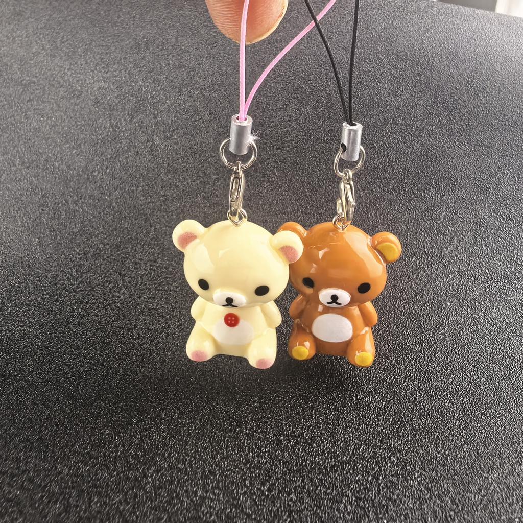 Кавайные брелоки Рилаккума Easy Bear Куклы Lazybear Для сумок Одежды Молнии Шнурки для телефонов Брелоки Аксессуары Подвески Подарки для пар