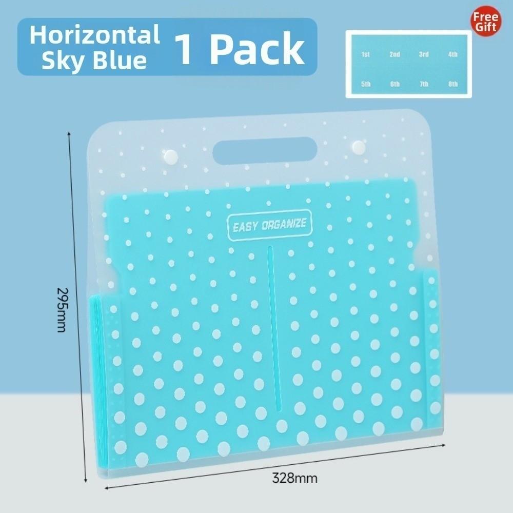 PP Material Expanding File Organizer 9-Pocket Document Storage Bag Exam Paper Storage