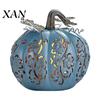 Halloween Home Decor Pumpkin Light Hand-Carved Vine Hollow Decorative Lamp Resin Lighted Centerpiece with Flickering LED Candlelight Effect