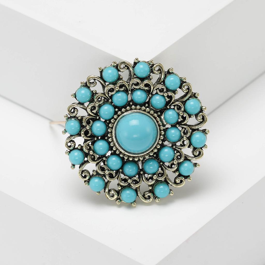 Court Baroque Brooch Vintage Turkish Blue Brooch Fashion Accessories