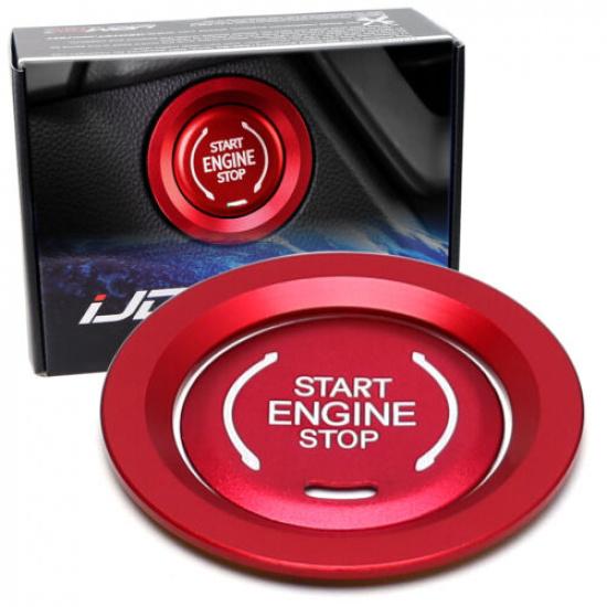 Sports Red Engine Push Start Cover w/ Ring Trim For -up Chevy Cadillac GMC