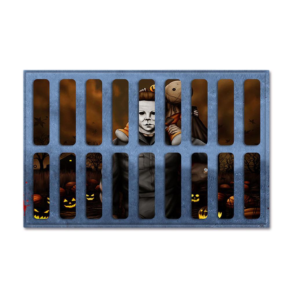 Hot Sale Halloween Series Manhole Clown 3D Thriller Grimace Non-Slip Floor Mat Bathroom Door Mat Factory