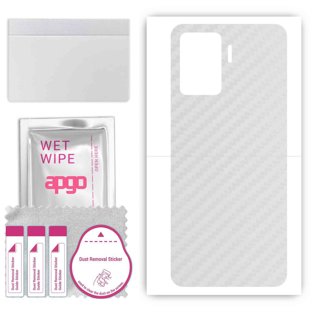 apgo Protective Skin Sticker for the back compatible with Oppo F19 Pro, Wrap Film, Foil, Vinyl - Pattern Transparent Carbon
