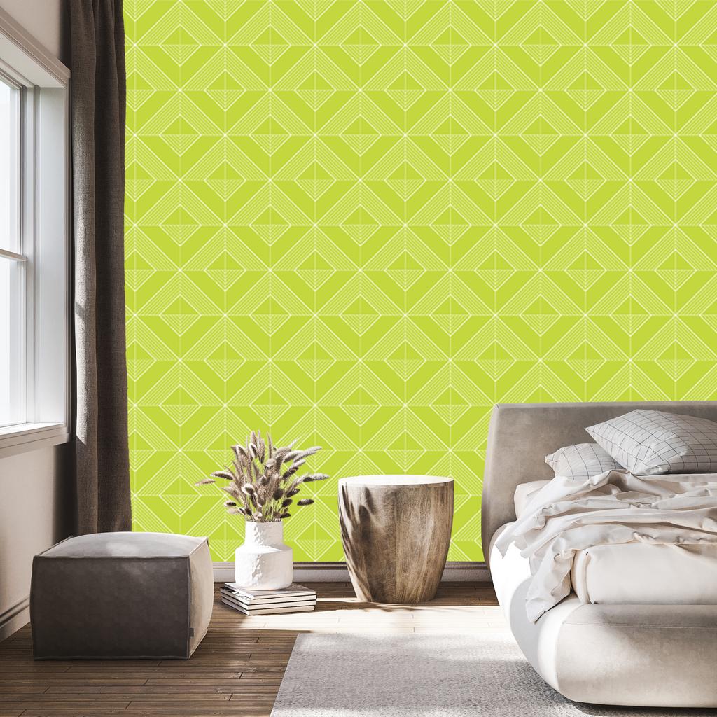 Geometric rhombus wallpaper lime, lime background 50x1000
