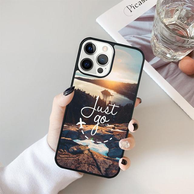 Путешествия горы море пляж цитаты Чехол для iPhone 17 Air 15 16 14 13 12 Pro Max 11 Pro Max Plus Чехол для телефона Coque