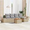 VidaXL 6-piece Garden Lounge Set with Cushions Beige Poly Rattan 3360920