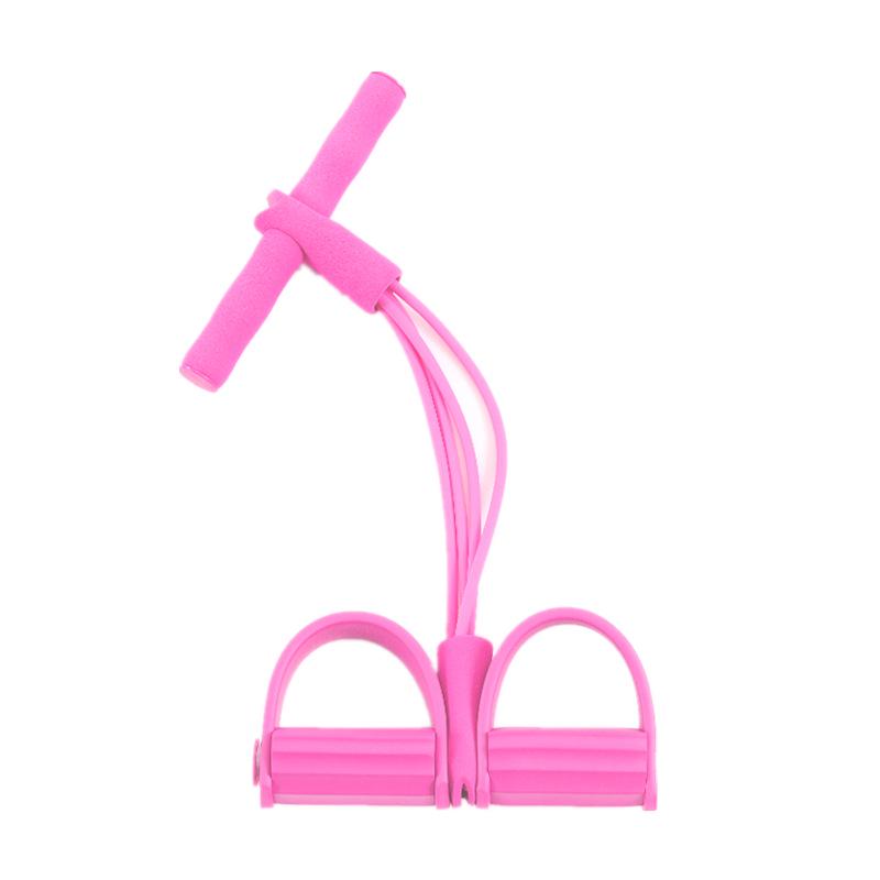 Четырехтрубный тренажер для пресса с педалью и эспандером