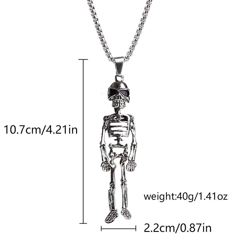 Европейский и американский Хэллоуин ретро ужасы красноглазый череп кулон ожерелье мужской тренд крылья летучей мыши праздничный кулон