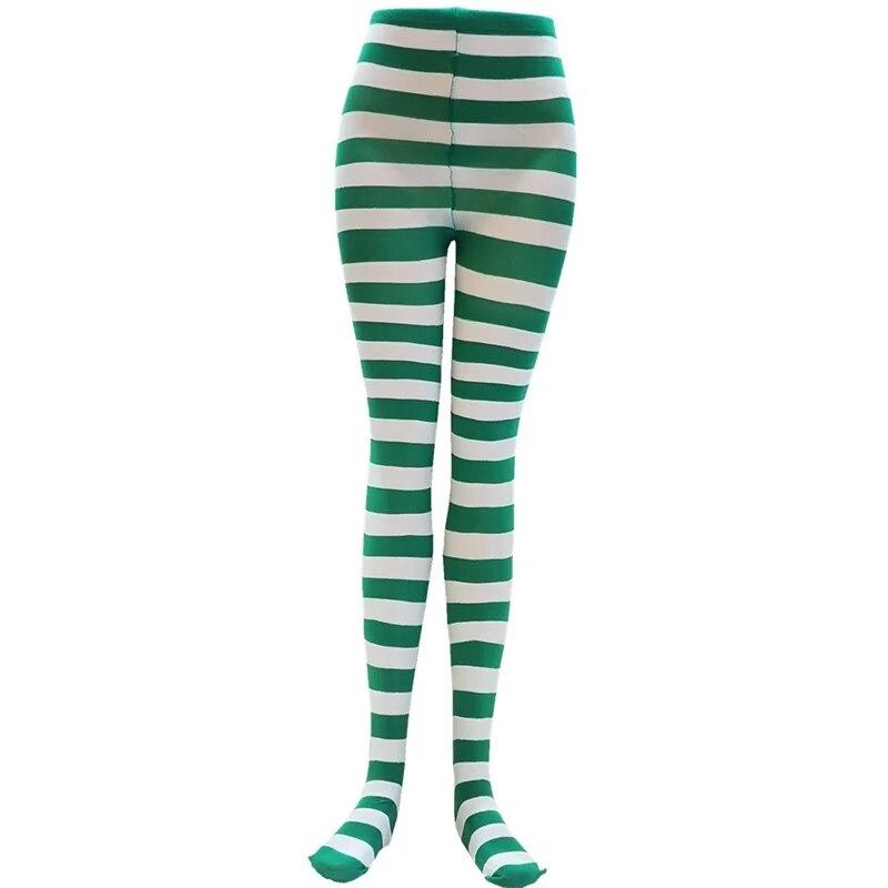 Готический стиль, панк, женские полосатые колготки, радужные длинные колготки, Хэллоуин, Рождество, высокая талия, косплей, эластичные тонкие леггинсы