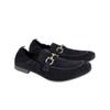 Salvatore Ferragamo Мужские замшевые эластичные мокасины horSebit темно-синего цвета