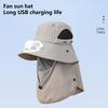 Yousheng Solar Fan Hat Outdoor Wide Brim Sun Hat with Solar Powered Fan Summer UV Protection Bucket Hat with Face Guard for Golf Hiking Fishing