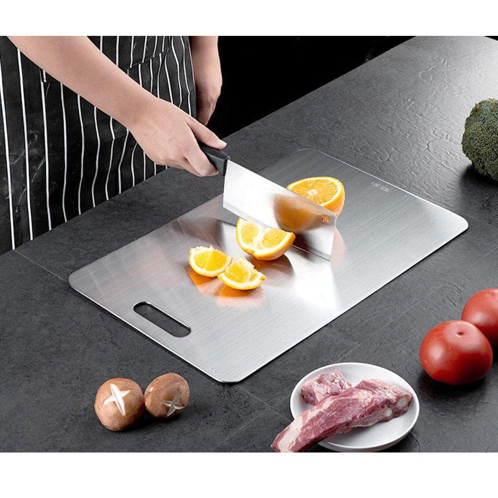 Stainless Steel Chopping Boards Double Sided Baking Board Dishwasher Safe Cutting Board  Kitchen