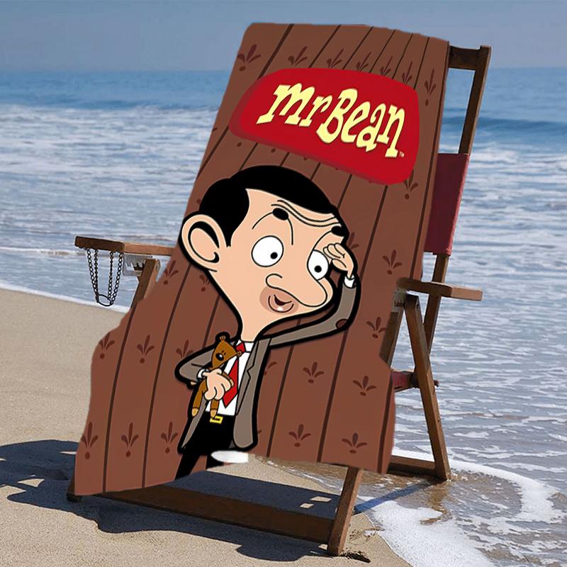 proof beach towel with a Mr. Bean2 pattern - soft,absorbent,quick-drying,machine washable - perfect for swimming,camping,bathing