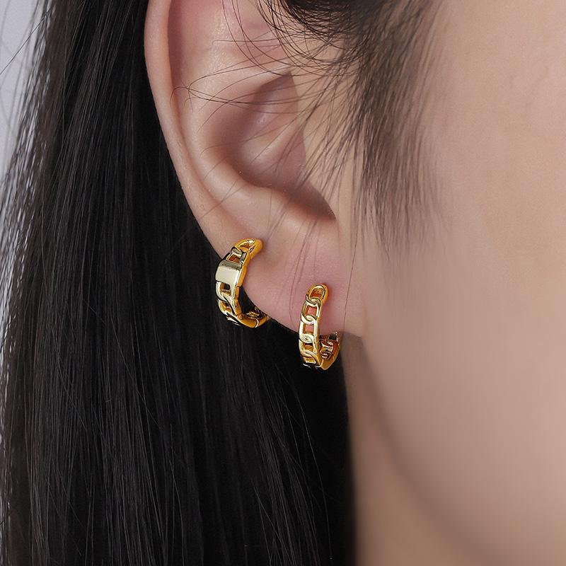 ANENJERY Серьги-кольца в форме цепочки для женщин, простые модные повседневные студенческие ювелирные изделия, подарок