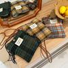 Оригинальная новая корейская зимняя клетчатая шерстяная сумка через плечо для женщин - модный и повседневный аксессуар для студентов и поездок на работу