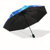 Frozen II Magic Star Automatic Opening and Closing Umbrella, Lightweight 3-Fold, With Cute Cartoon Characters, Suitable for Home, Outdoor an