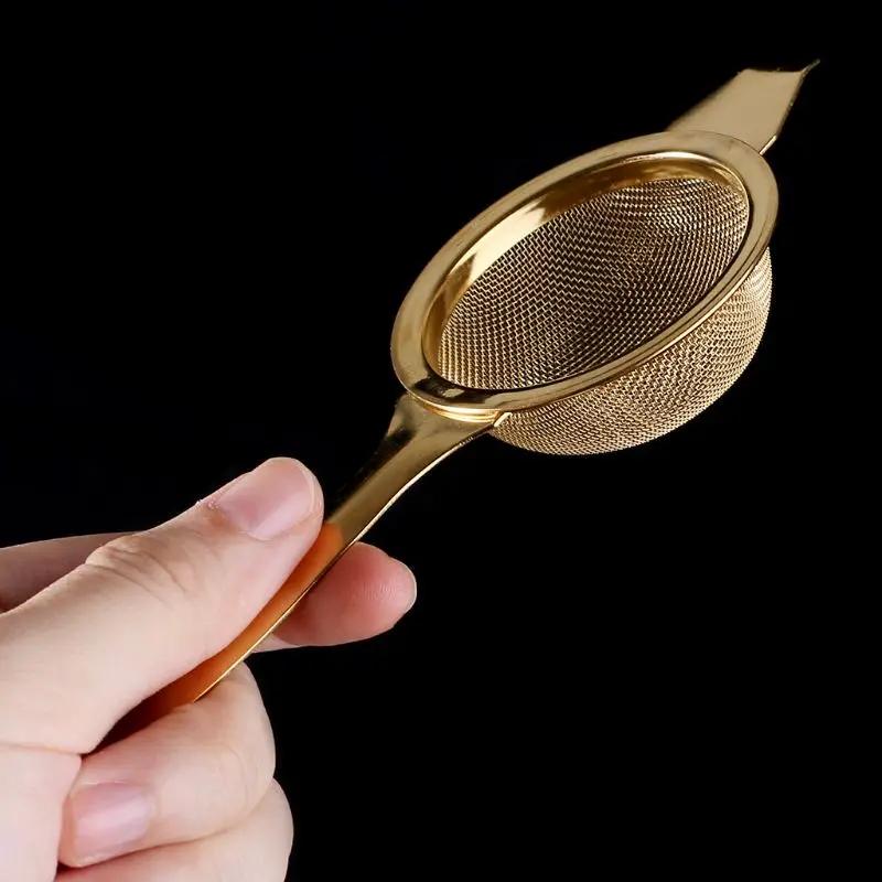 Сетчатый заварник из нержавеющей стали, металлический фильтр для чашки, фильтр для листьев с ручкой, кухонный инструмент