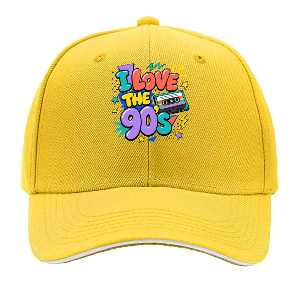 Retro Love The Nineties Cassette Bur Sandwich Baseball Cap Sun Cap Outdoor Workouts Hat