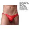 Men Briefs Low-rise Imitation Leather Design Thongs Solid Color Comfortable Fit Tight Cut Sexy Panties