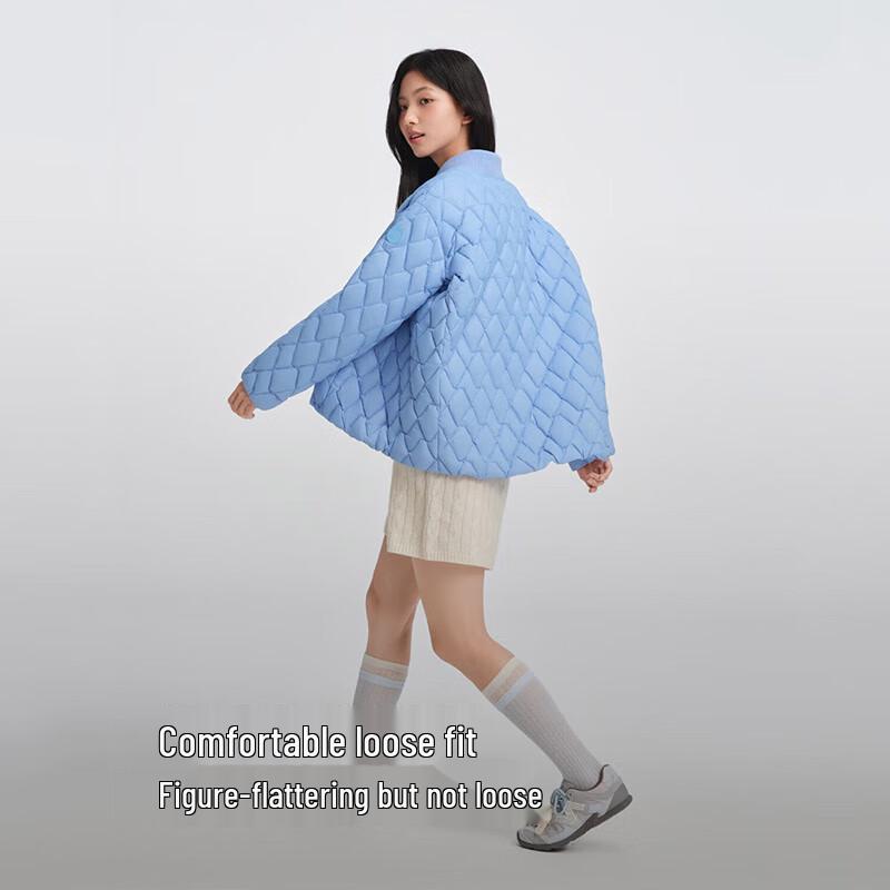 BOSIDENG Женская свободная пуховая куртка с воротником-стойкой и ромбовидной стежкой B250135306
