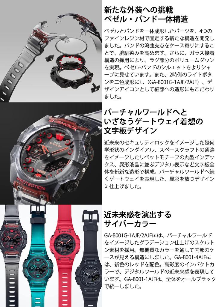 Часы с Bluetooth Turquoise Blue Skeleton [Casio] G-Shock [] GA-B001G-2AJF Мужские