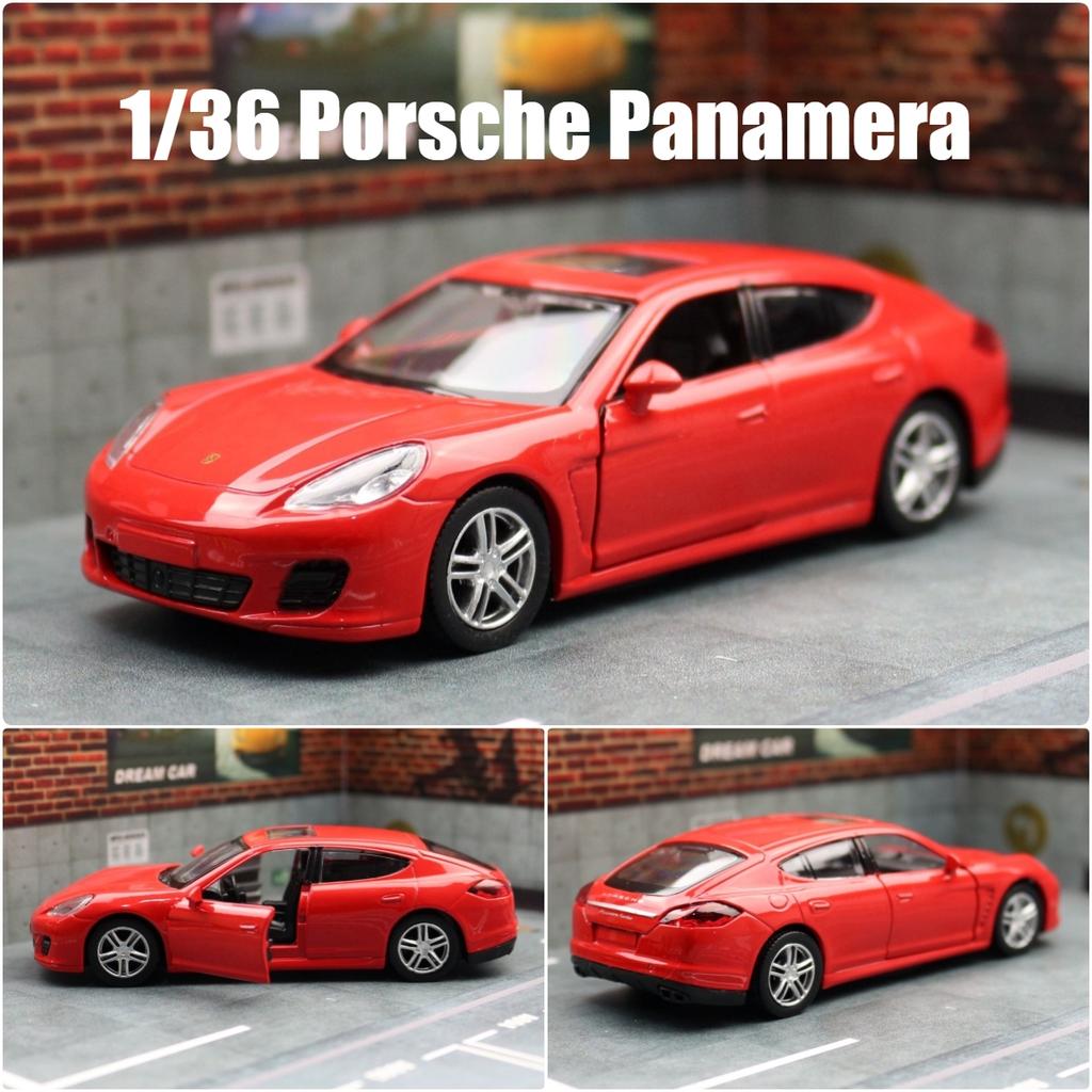 1/36 Scale Porsche Panamera Turbo Toy Car Model for Children 5'' RMZ CiTY Diecast Miniature Pull Back Collection Gift for Kid Boy