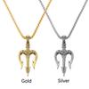 Fashion New Retro Rock Vintage Punk Neptune Trident Pendant Hip Hop Choker Necklace