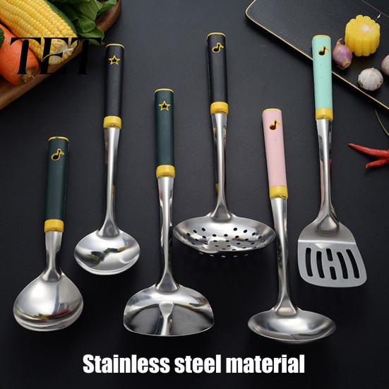 Professional Metal Cooking Gadget Stainless Steel Kitchen Utensil, Spatula Ladle Slotted Turner Rice Spoon, Durable Colander Spoon Heat-Resistant Soup