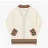 Burberry 8054222 A1452 Icon Stripe Trim Wool Kids Cardigan