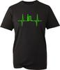Heartbeat Graphic Unisex T Shirt Black EKG Lifeline Printed Tee Casual Top