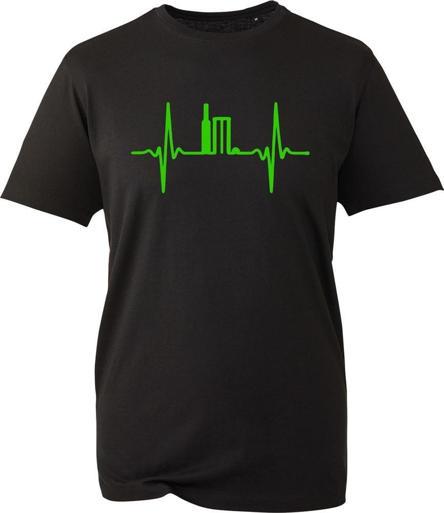 Heartbeat Graphic Unisex T Shirt Black EKG Lifeline Printed Tee Casual Top